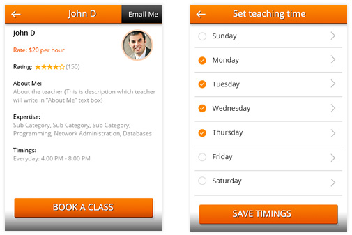 TeachAnyTime Mobile App Screen